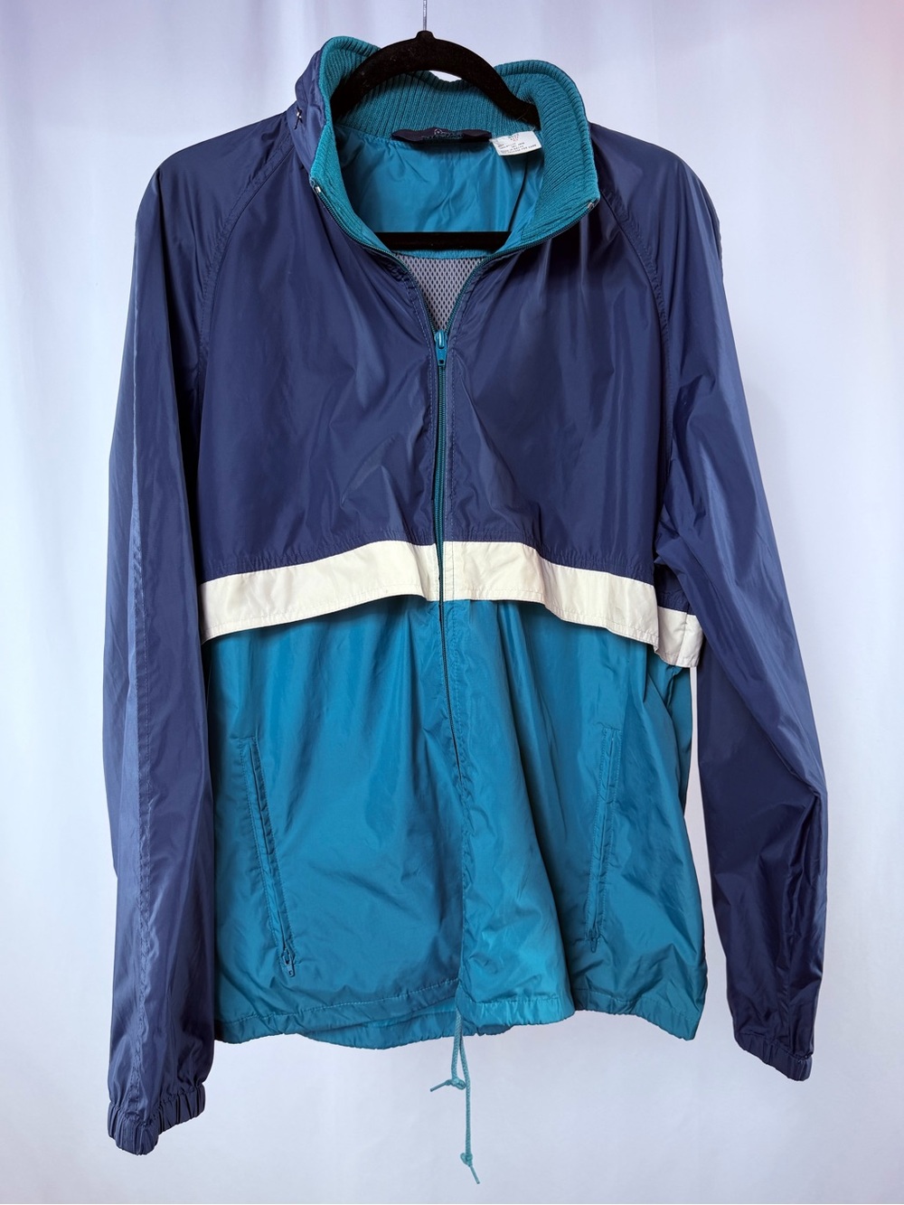 Vintage Woolrich Colorblock Lightweight Full Zip Rain Jacket Medium